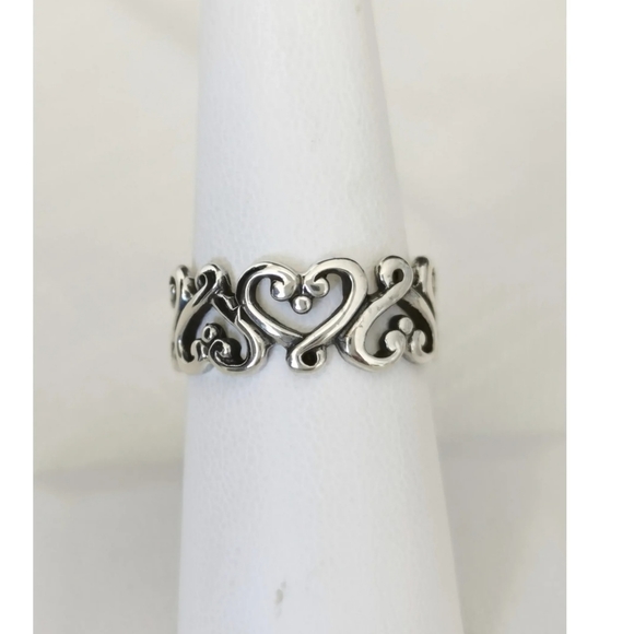New sterling silver Hearts ring handmade size 7.5 - Picture 3 of 6